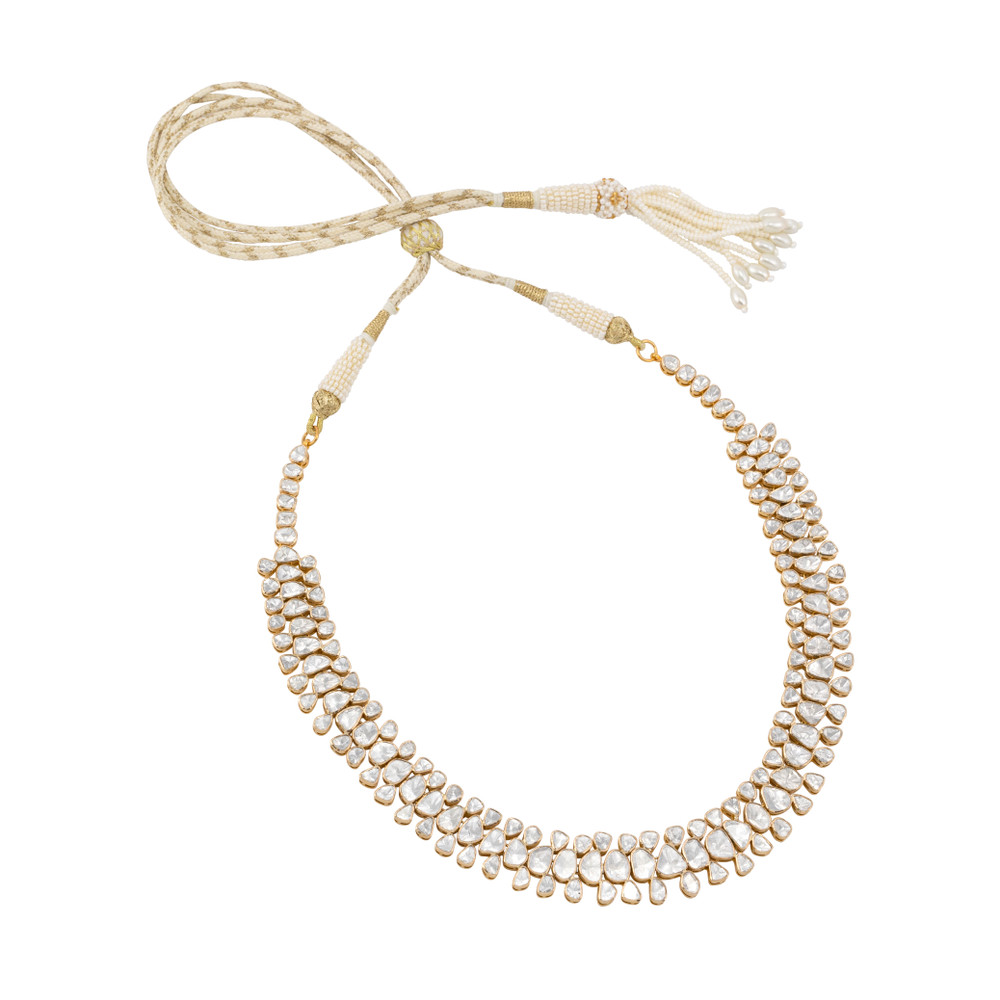 Tri-Graduated Polki Necklace in Open Setting